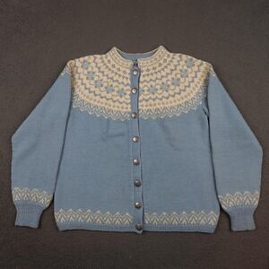 Vintage Tronderstua Sweater Womens Medium Wool Handknit Norway Nordic Cardigan